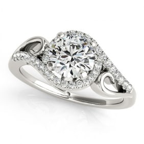 1.25 ctw Certified VS/SI Diamond Solitaire Halo Ring 18k White Gold