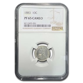 1883 Liberty Seated Dime PF-65 Cameo NGC