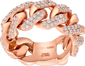 Damiani pave diamond cuban link ring