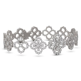 10 ctw Pear Cut Diamond Designer Bracelet 18K White Gold