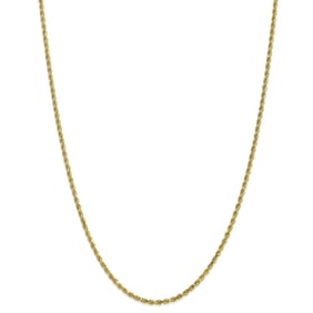 10K 2.5mm Diamond-Cut Rope Chain - 22 in.