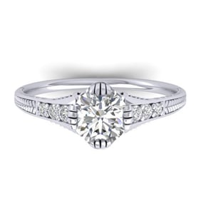 1.25 ctw Certified VS/SI Diamond Art Deco Ring 14k White Gold