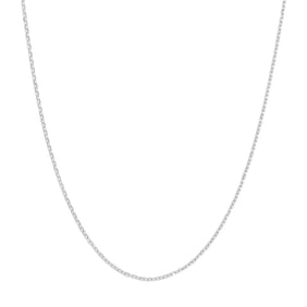 10K White Gold 0.8 mm Cable Chain with Spring Ring Clasp - 18in.