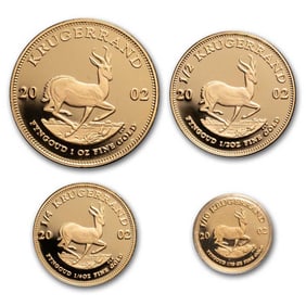 2002 South Africa 4-Coin Gold Krugerrand Proof Set (Capsule only)