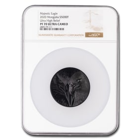 2020 Mongolia 5 oz Silver HR Proof Majestic Eagle PF-70 UCAM NGC