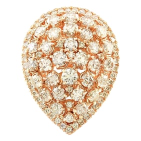 3.70 CTW Diamond 18K Rose Gold Ring