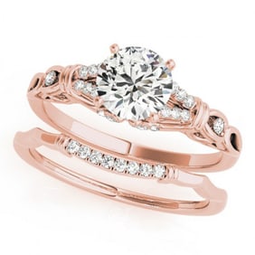 0.75 ctw Certified VS/SI Diamond 2pc Wedding Set 14k Rose Gold
