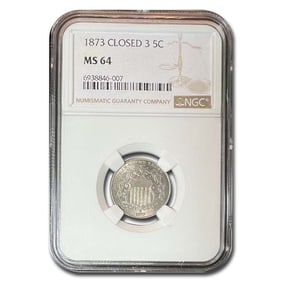 1873 Shield Nickel MS-64 NGC (Closed 3)