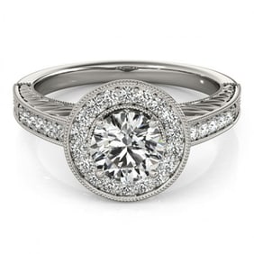 1.5 ctw Certified VS/SI Diamond Halo Ring 18k White Gold