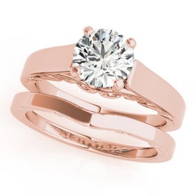 0.75 ctw Certified VS/SI Diamond 2pc Wedding Set 14k Rose Gold