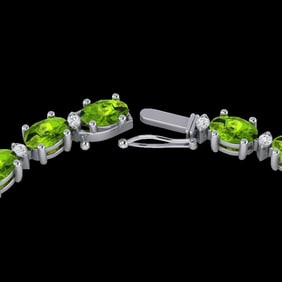 61.85 ctw Peridot & VS/SI Certified Diamond Necklace GOLD 10k White Gold