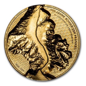 2024 Liechtenstein 1 oz Proof Gold 100 Years Swiss Franc