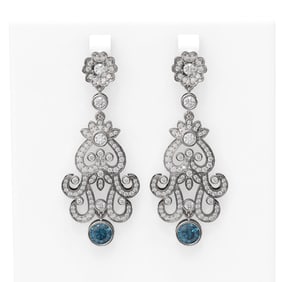 4.51 ctw Diamond Earrings 18K White Gold