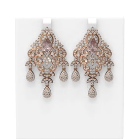 13.75 ctw Morganite & Diamond Earrings 18K Rose Gold