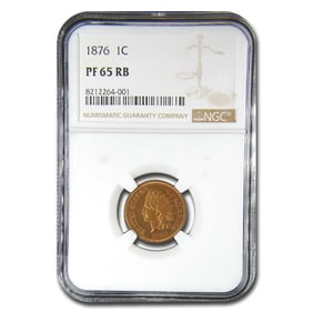 1876 Indian Head Cent PF-65 NGC (Red/Brown)