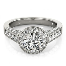 1.5 ctw Certified VS/SI Diamond Halo Ring 18k White Gold