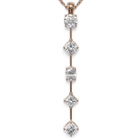 1.45 ctw Mix cut Diamonds Designer Necklace 18K Rose Gold