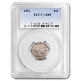 1892-S Barber Dime AU-55 PCGS