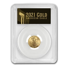 2021 1/10 oz Gold Eagle (Type 1) MS-70 PCGS (First Day, Black)