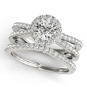 2.37 ctw Certified VS/SI Diamond 2pc Wedding Set Halo 14k White Gold