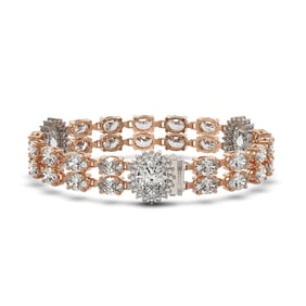 14.86 ctw Rare Oval Diamond Bracelet 18K Rose Gold