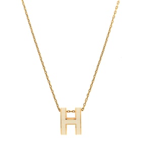 Hermes Lacquered Gold Pop H Pendant