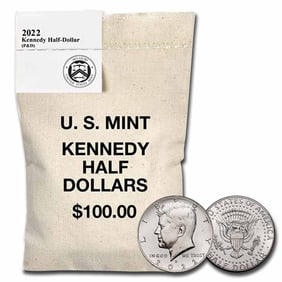 2022-P&D Kennedy Half Dollar 200-Coin Bag BU (Mixed mint marks)