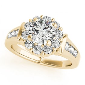 1.35 ctw Certified VS/SI Diamond Halo Ring 18k Yellow Gold
