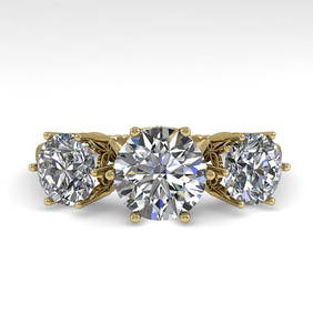 2 ctw Past Present Future Certified VS/SI Diamond Ring 18k Yellow Gold (1 of 3)