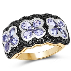 2.60 CT Genuine Tanzanite and Black