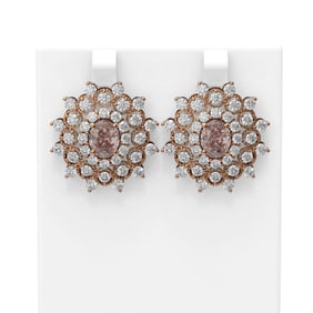 8.48 ctw Morganite & Diamond Earrings 18K Rose Gold