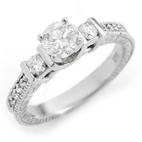 1.0 ctw Certified VS/SI Diamond Ring 14k White Gold