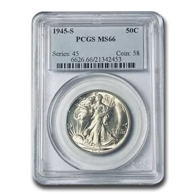 1945-S Walking Liberty Half Dollar MS-66