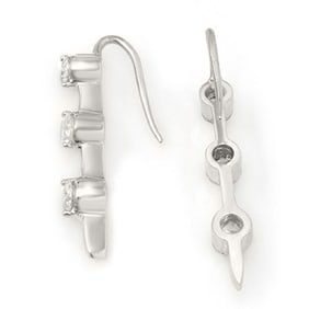 1.0 ctw Certified VS/SI Diamond Stud Earrings 18k White Gold