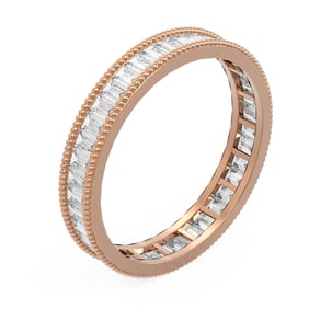 2.87 ctw Baguette Diamond Men's Ring 18K Rose Gold