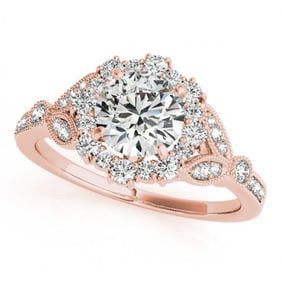 1.25 ctw Certified VS/SI Diamond Halo Ring 18k Rose Gold