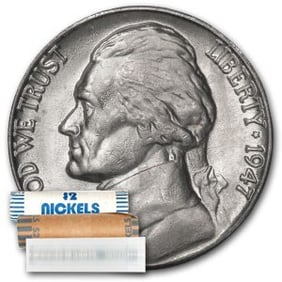 1947-D Jefferson Nickel 40-Coin Roll BU