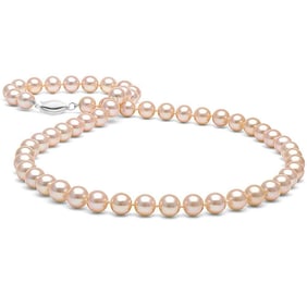 Pink Pearl Necklace, 7.5-8.0mm