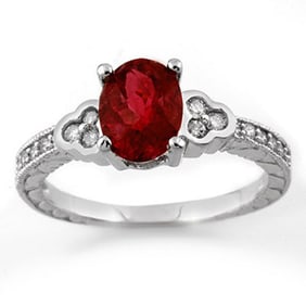 2.27 ctw Rubellite & Diamond Ring 18k White Gold