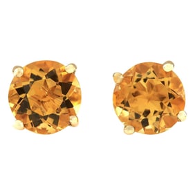 Citrine Earrings 14K Yellow Gold