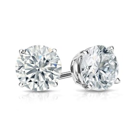 Natural 1.25 CTW Diamond Stud Earrings 18K White Gold
