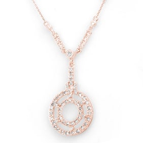 0.75 ctw Certified VS/SI Diamond Necklace 14k Rose Gold