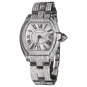 Cartier Roadster W62016V3 Ladies Custom Diamond