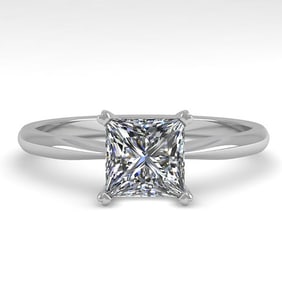 1 ctw Princess Cut VS/SI Diamond Engagment Ring 14k White Gold