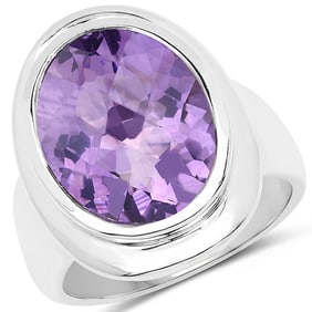 9.01 CT Genuine Amethyst 14K White