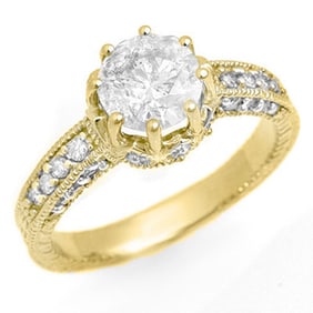 1.75 ctw Certified VS/SI Diamond Ring 14k Yellow Gold