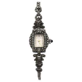 Art Deco Ladies Manual Marcasite Cocktail