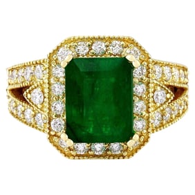 4.35 Carat Genuine Emerald 14K Solid