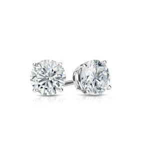 Natural 0.50 CTW Diamond Stud Earrings 14K White Gold