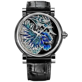 Automatic Watch White Gold Black Diamonds
